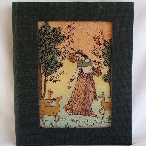 Eco Friendly Handcrafted Blank Book Crushed Gemstones Art Painted On Glass India - Picture 4 of 11